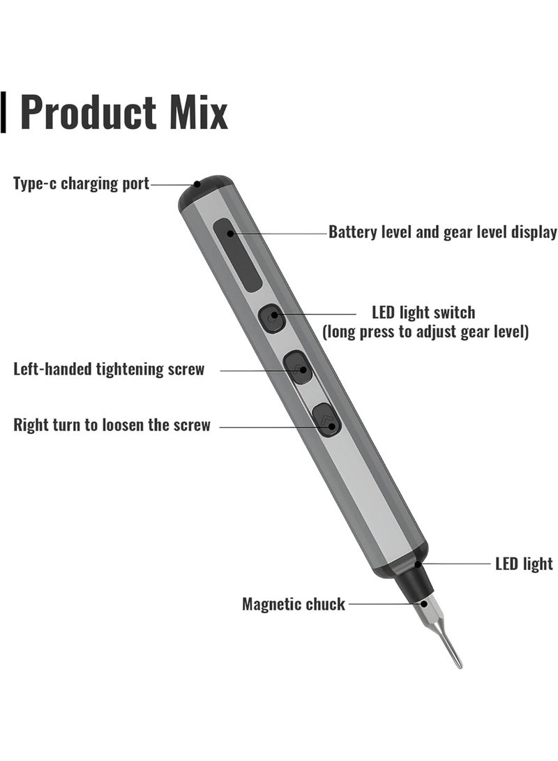 MAKINGTEC Electric Precision Screwdriver Set 68 in 1, Battery Precision Screwdriver Set with 64 Magnetic Multi-Bits, Cordless Hand Tools Kit for Phone Camera Laptop Watch Glasses and More - Image 3